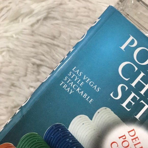 100 Ct Las Vegas Style Heavy Weight Dual Toned Poker Chip Set in Stackable Tray - Picture 6 of 9